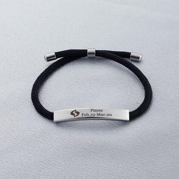 

Constellation Letter Decor Bracelet, Black