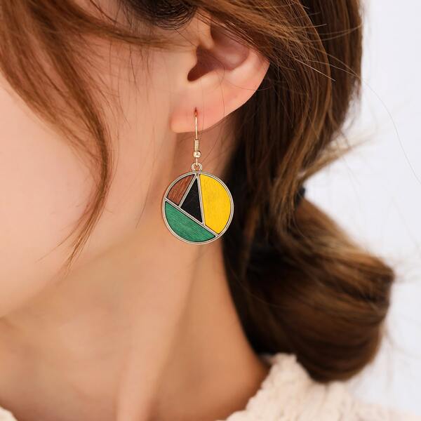 

Geo Drop Earrings, Multicolor