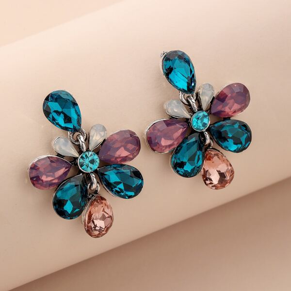 

Rhinestone Drop Earrings, Multicolor