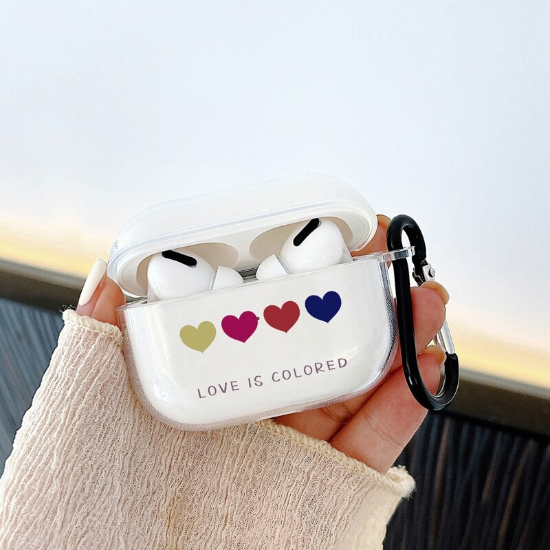 

Heart Print Airpods Case, Multicolor