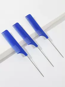 Set de 3 peines/cepillos de cola de rata para el peinado de todo tipo de cabello - Azul - Ver 1