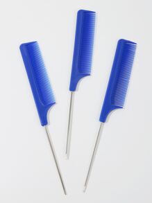 Set de 3 peines/cepillos de cola de rata para el peinado de todo tipo de cabello - Azul - Ver 2