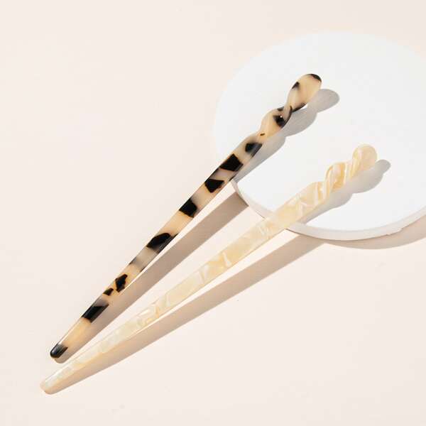 

2pcs Acetic Acid Hair Pin, Multicolor