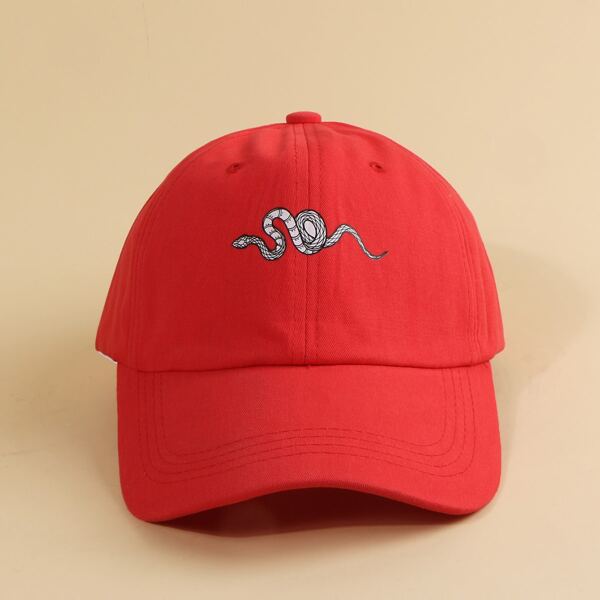 

Men Snake Graphic Baseball Cap, Red