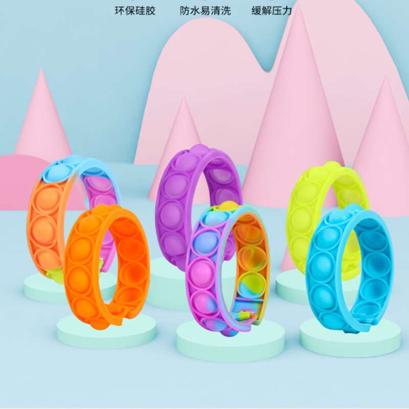 

1pc Push Bubble Ring Toy, Multicolor