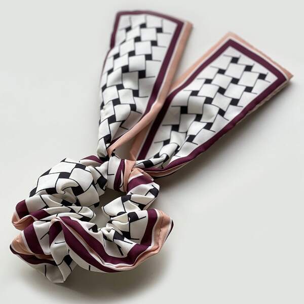 

Geometric Pattern Scarf Hair Tie, Multicolor