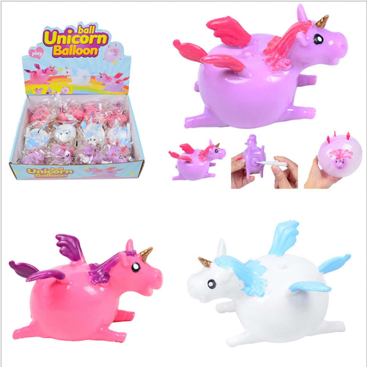 

1pc Random Unicorn Inflatable Toy, Multicolor