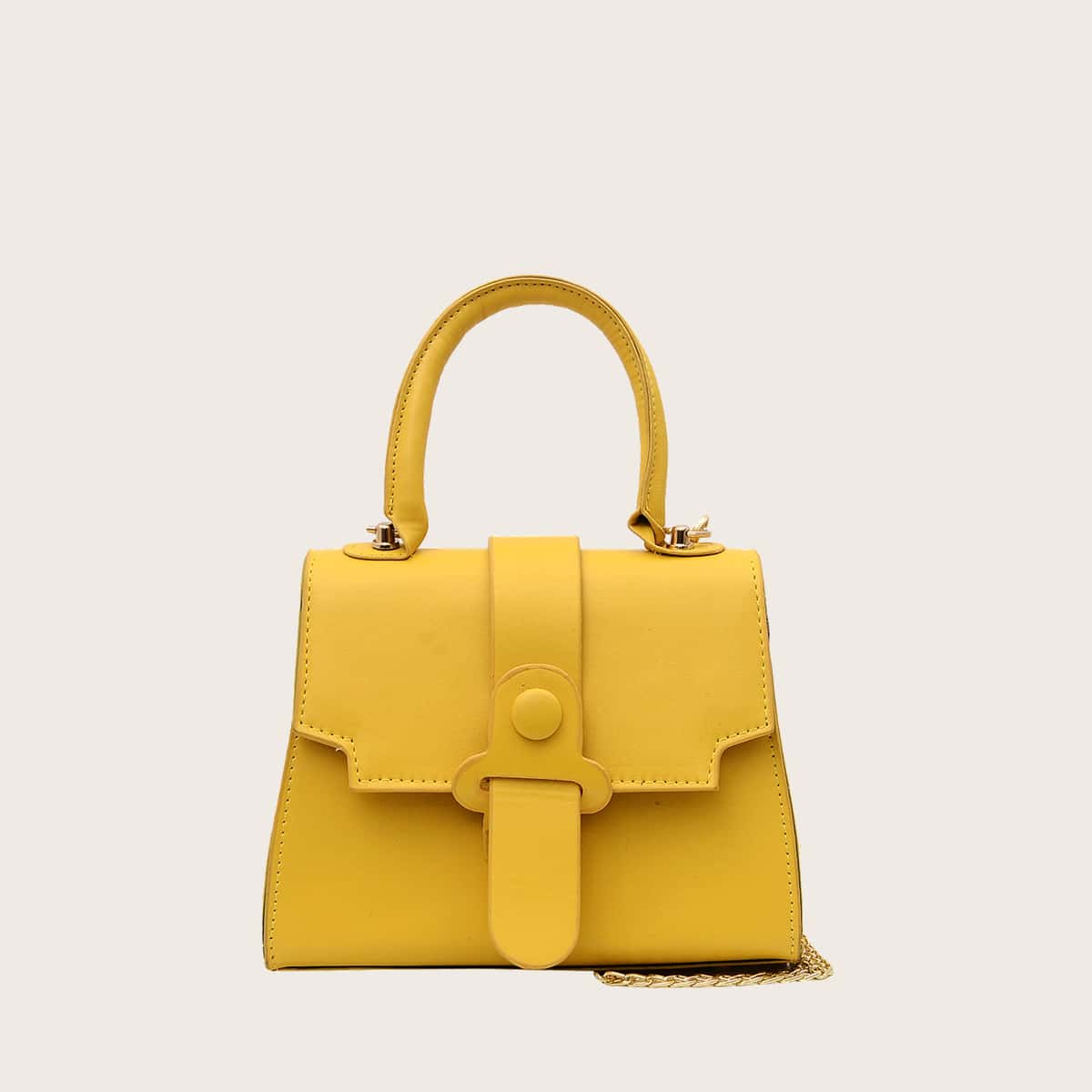 

Minimalist Flap Satchel Bag, Yellow