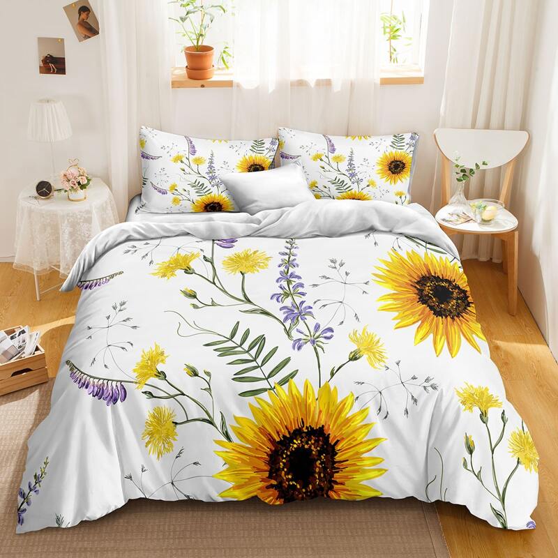 

Sunflower Print Duvet Cover Sets Without Filler, Multicolor