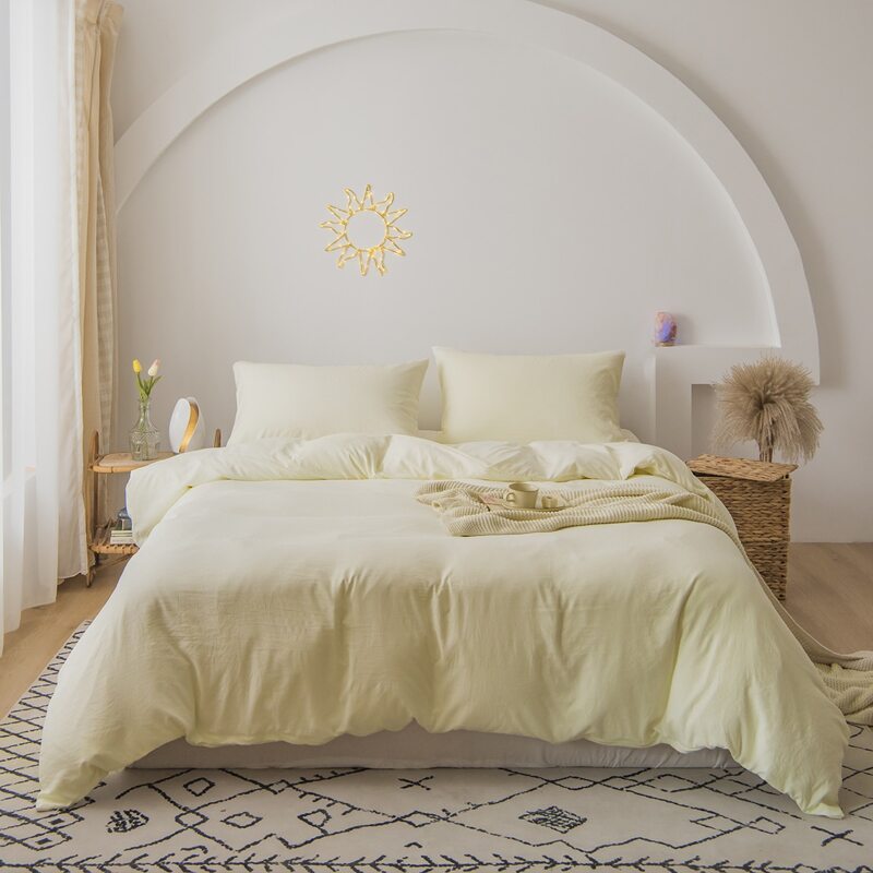 

Solid Color Duvet Cover Sets Without Filler, Beige