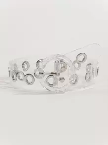 1 pieza Cinturón transparente con ojales para mujer, Halloween - transparente - Ver 1