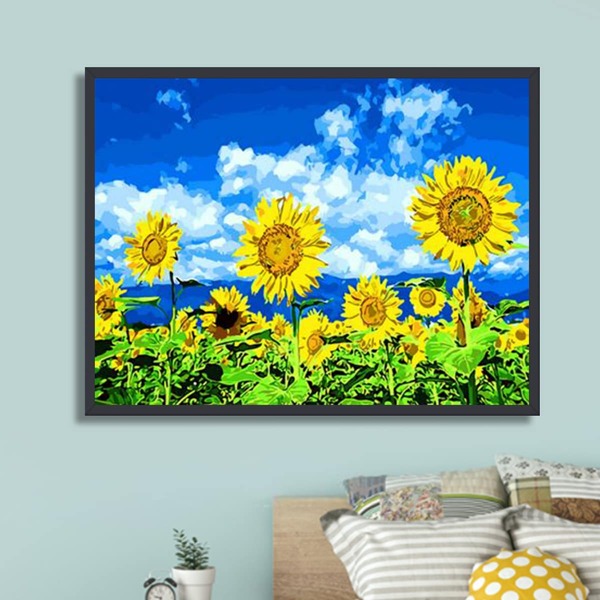 

Sunflower Print DIY Diamond Unframed Painting, Multicolor
