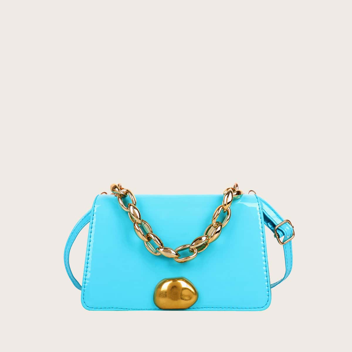 

Chain Satchel Bag, Blue