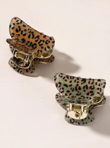 3入組豹紋髮爪 - 彩色 - 查看 2