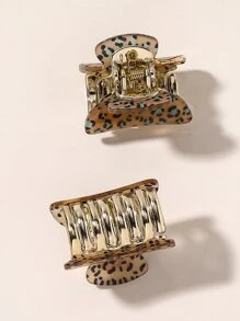 3入組豹紋髮爪 - 彩色 - 查看 3