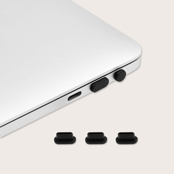 

5pcs Dust Plug For MacBook, Black