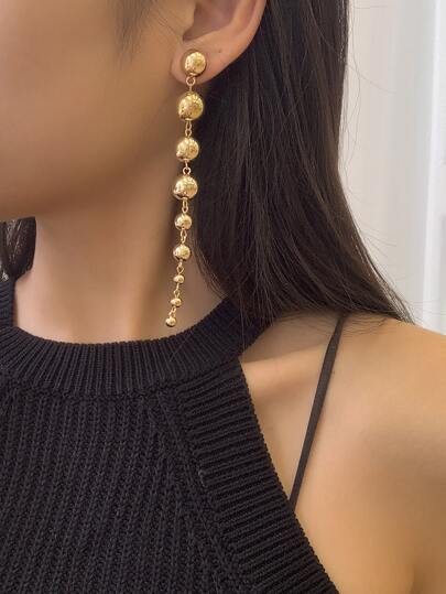 أقراط متدلي كرة دائري بشريط