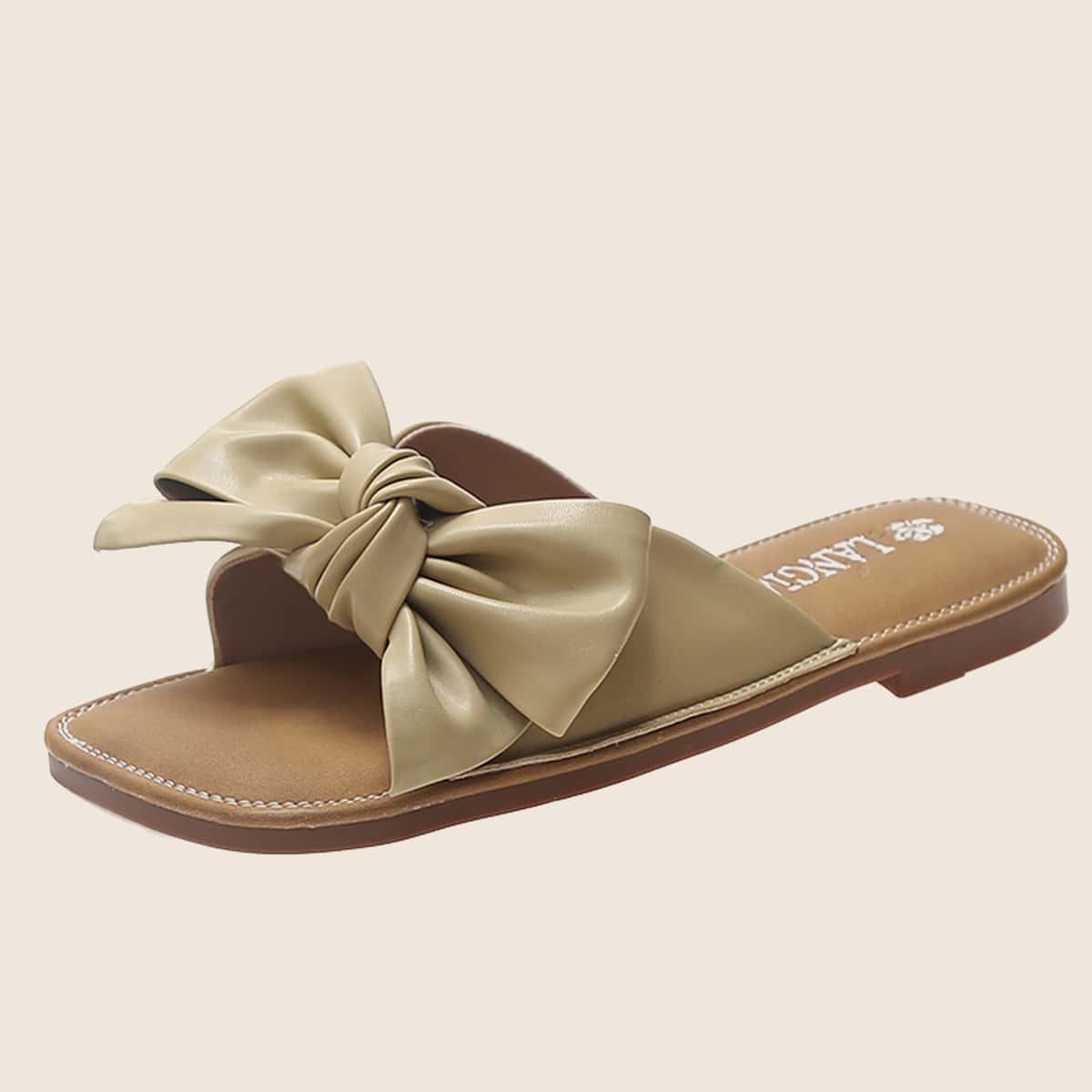 

Bow Decor Slide Sandals, Yellow