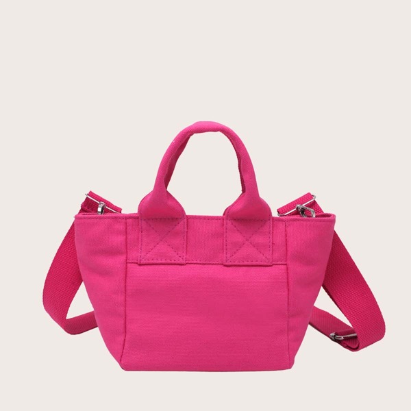 

1pc Solid Satchel, Pink