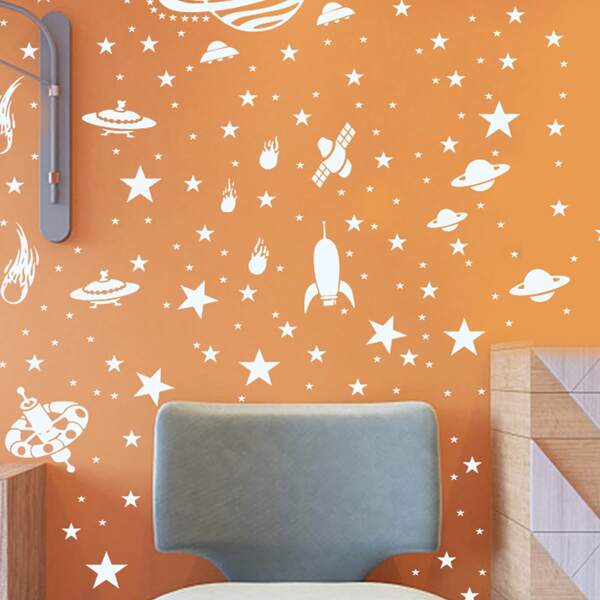 

Kids Outer Space Pattern Wall Sticker, Multicolor