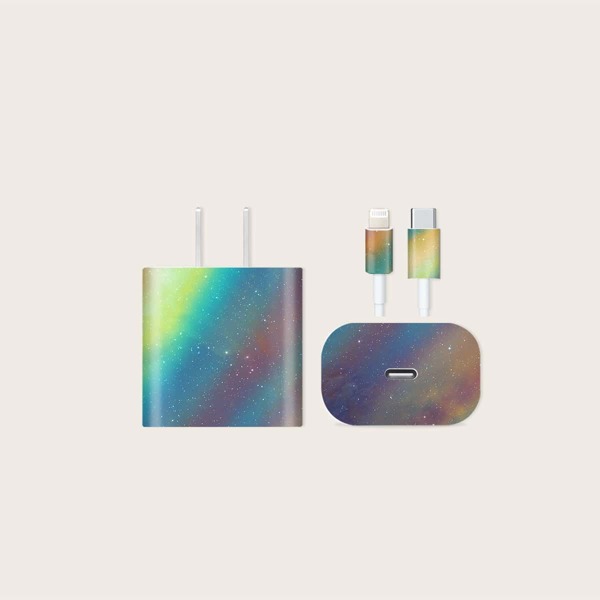 

1sheet Galaxy Sticker For Charger Head, Multicolor