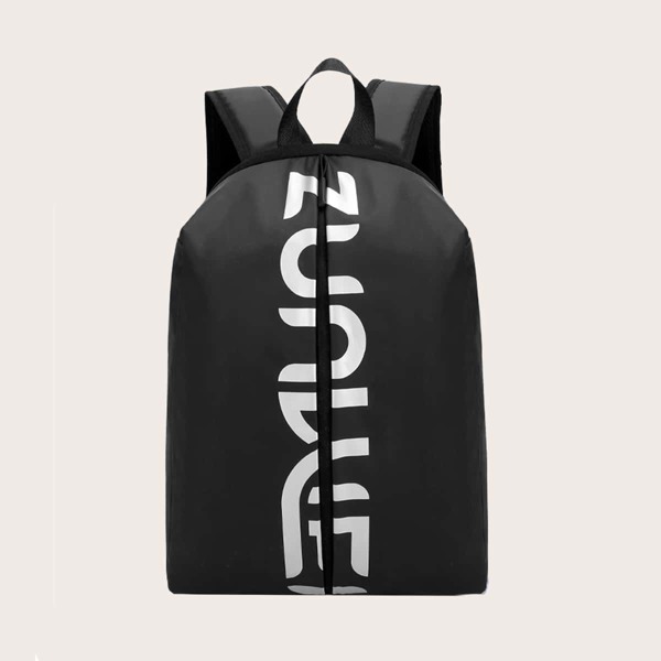 

Men Letter Graphic Large Capacity Backpack, Black