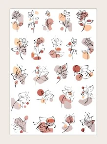 1 tờ giấy dán móng tay họa tiết hoa, decal dán móng tay tự làm. - Nhiều màu - Xem 1