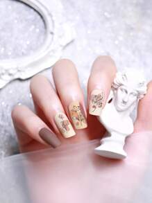 1 tờ giấy dán móng tay họa tiết hoa, decal dán móng tay tự làm. - Nhiều màu - Xem 2