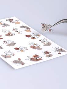 1 tờ giấy dán móng tay họa tiết hoa, decal dán móng tay tự làm. - Nhiều màu - Xem 4