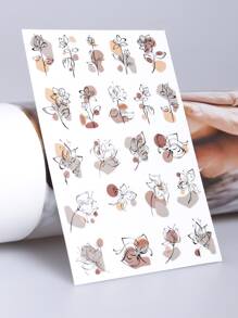 1 tờ giấy dán móng tay họa tiết hoa, decal dán móng tay tự làm. - Nhiều màu - Xem 5