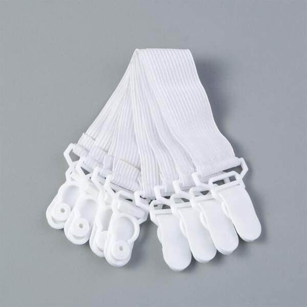

4pcs Elastic Bed Sheet Fixing Strap, White