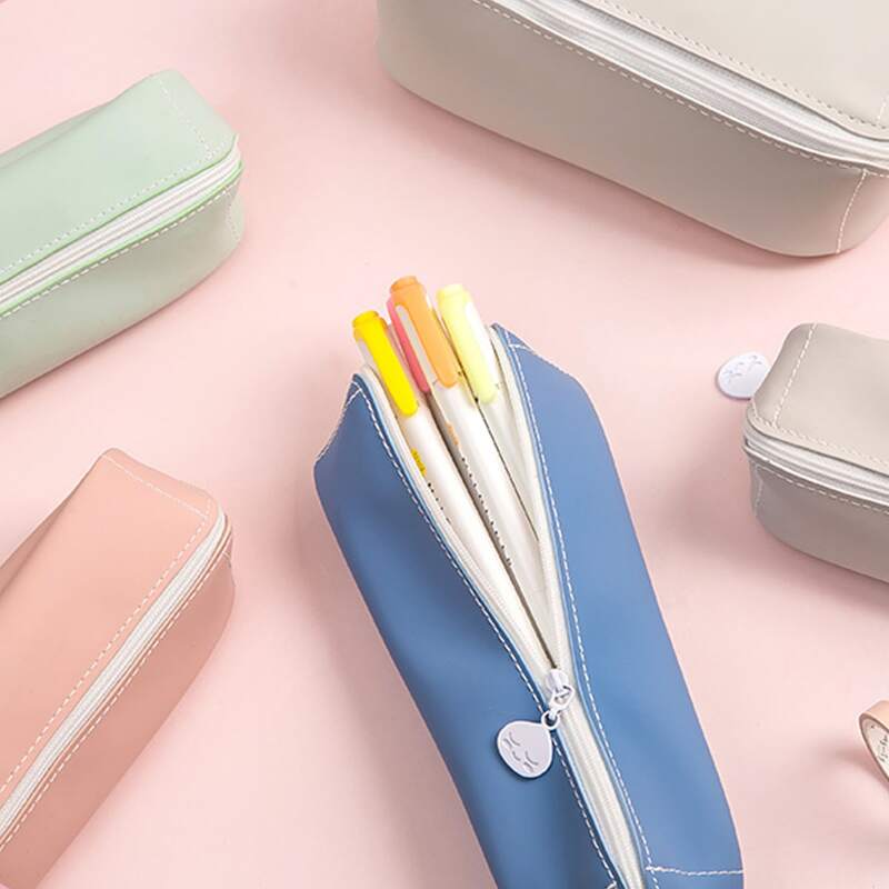 

1pc Random Solid Color Pencil Case, Multicolor