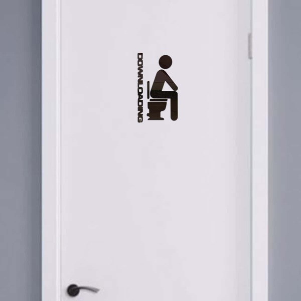 

4pcs Toilet Sign Door Sticker, Black