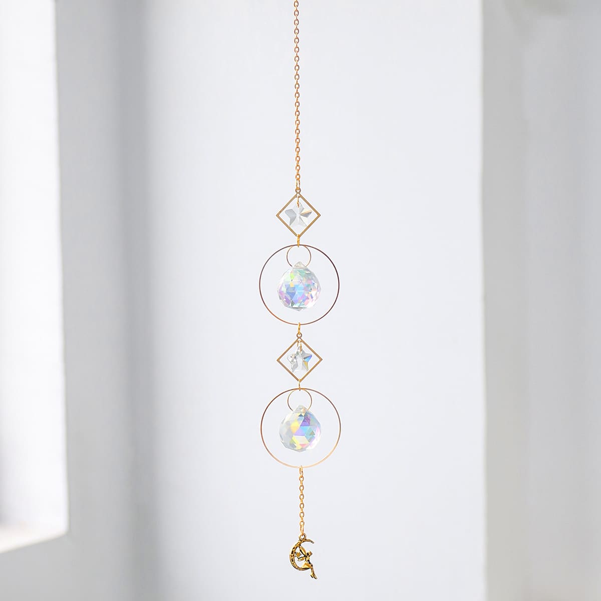 

Crystal Pendant Chain Wall Hanging, Gold