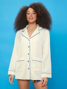 SHEIN BAE Camisa unida en contraste