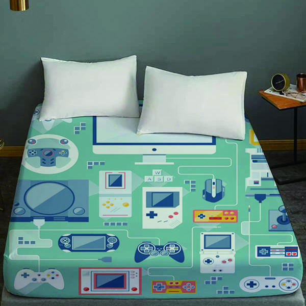 

Gamepad Print Kids Fitted Sheet, Multicolor