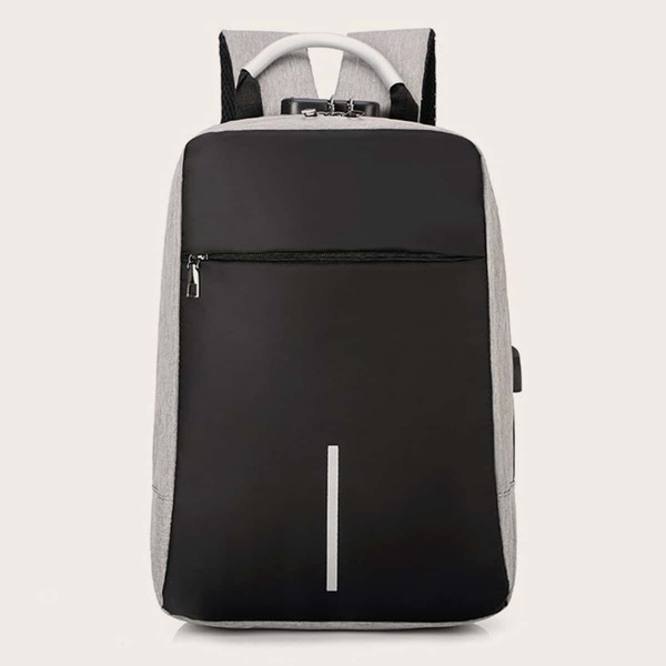 

Men Two Tone Large Capacity Backpack, Black