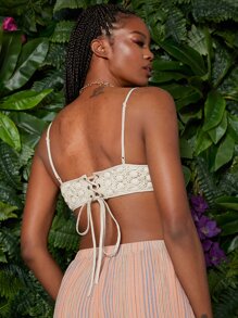 SHEIN VCAY Bộ thời trang Ren lên Sọc Boho - Nhiều màu - Xem 2