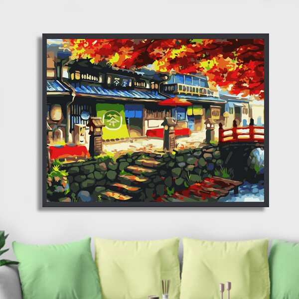 

Landscape Print DIY Diamond Unframed Painting, Multicolor