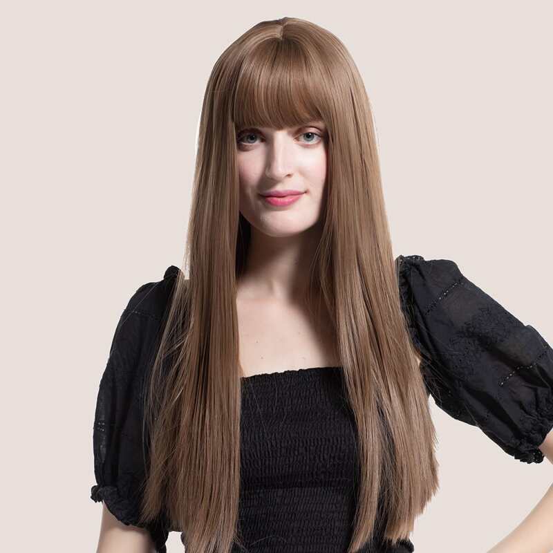 

Nature Long Straight Wig With Bangs, Brown