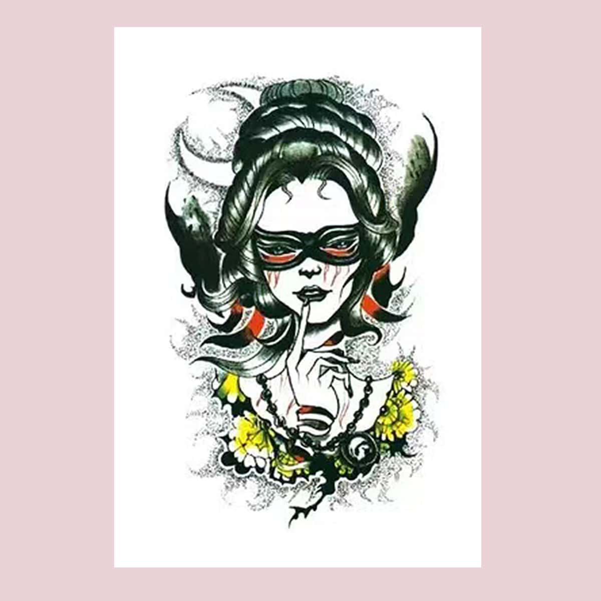 

1pc Figure Tattoo Sticker, Multicolor
