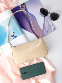 純色長棍包肩袋手提包,適用於青少年女性,大學生,初級職員和白領工人,適用於辦公室,大學,工作,商務,通勤等場合