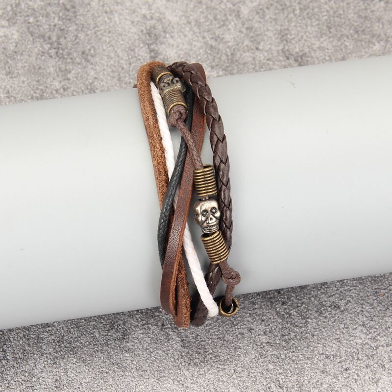 

Guys PU Layered Bracelet, Multicolor