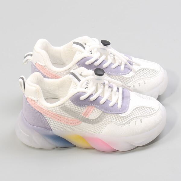 

Toddler Girls Lace-up Front Breathable Sneakers, White