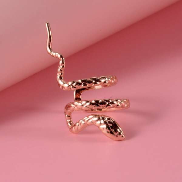 

1pc Snake Design Ear Cuff, Rose gold
