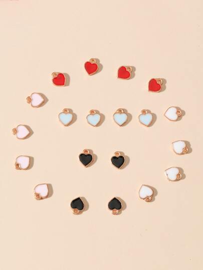 اكسسوارات مجوهرات DIY بتعليقة قلب 20 قطعة