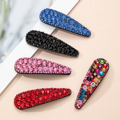 5pcs Rhinestone Decor Hair Clip