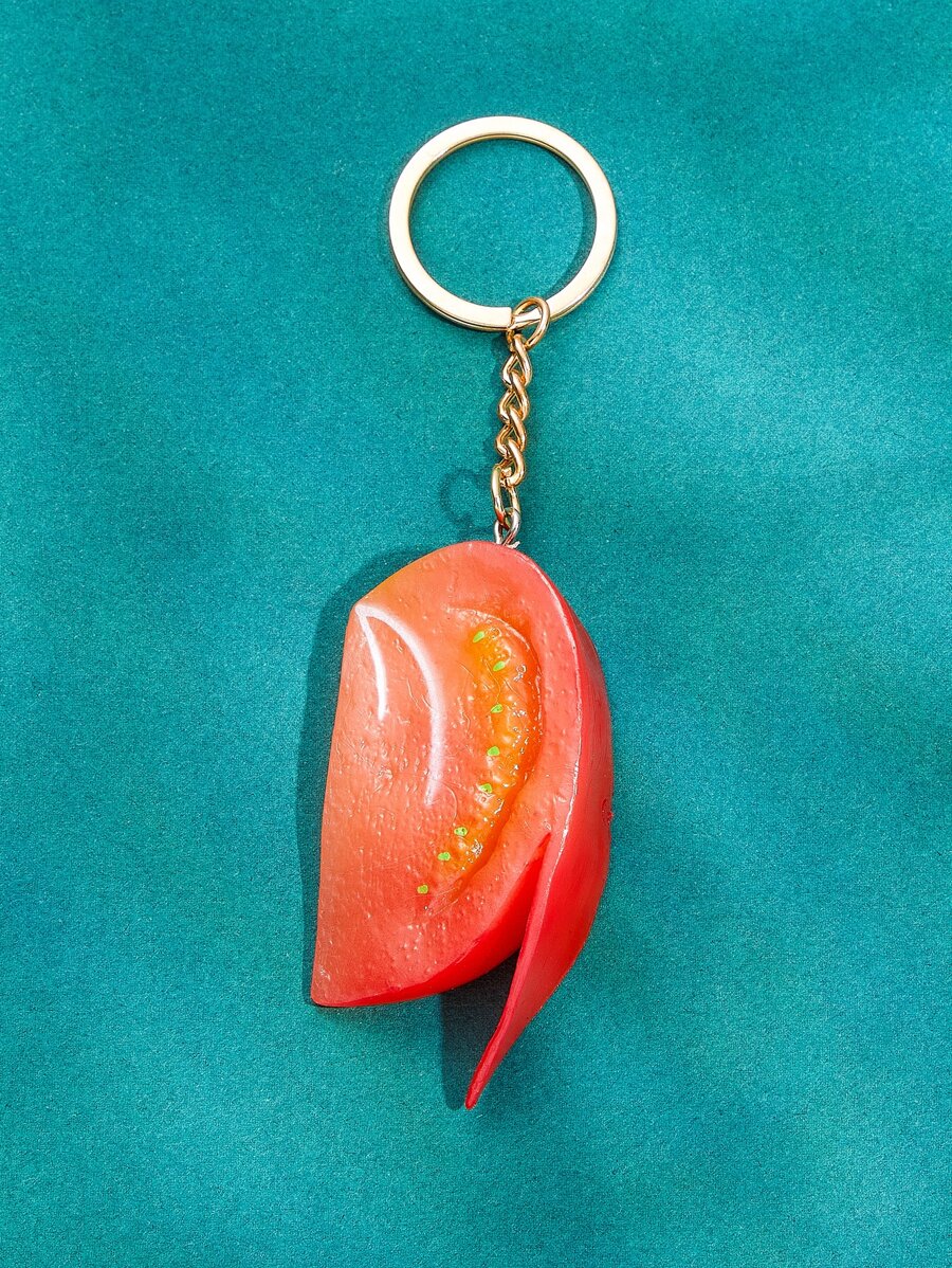 พวงกุญแจออกแบบมะเขือเทศ - สีแดง - ดู 1