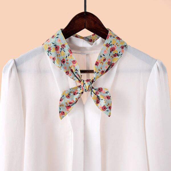 

Flower Print Twilly Scarf, Multicolor