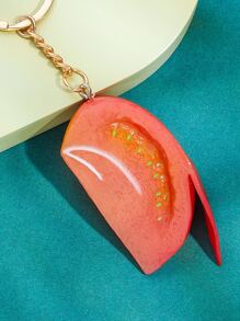 พวงกุญแจออกแบบมะเขือเทศ - สีแดง - ดู 3